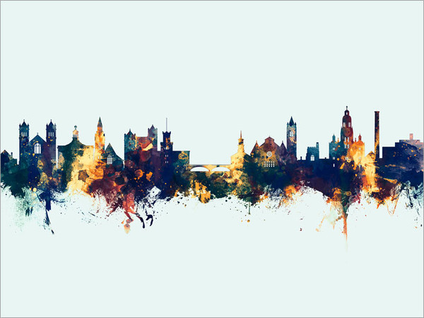 Nashua New Hampshire Skyline Cityscape Poster Art Print