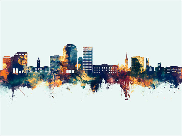 Colorado Springs Colorado Skyline Cityscape Poster Art Print