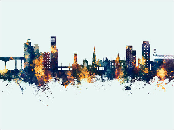 Ipswich England Skyline Cityscape Poster Art Print