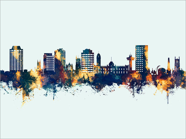 Hobart Australia Skyline Cityscape Poster Art Print