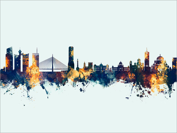 Belgrade Serbia Skyline Cityscape Poster Art Print