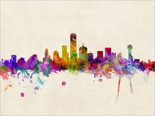 Dallas Texas Skyline Cityscape Poster Art Print