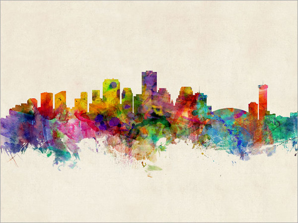 New Orleans Louisiana Skyline Cityscape Poster Art Print