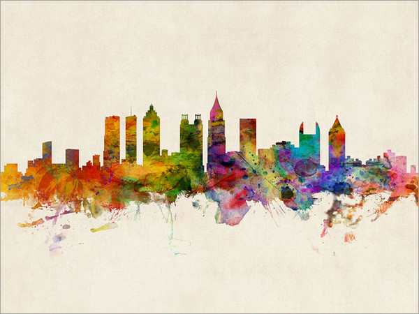 Atlanta Georgia Skyline Cityscape Poster Art Print
