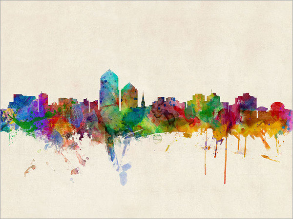 Albuquerque New Mexico Skyline Cityscape Poster Art Print