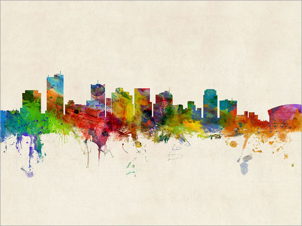 Phoenix Arizona Skyline Cityscape Poster Art Print