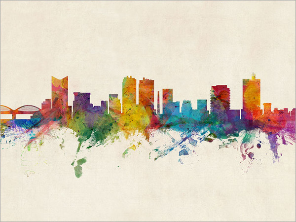 Fort Worth Texas Skyline Cityscape Poster Art Print