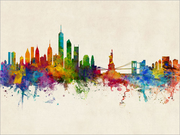 New York New York Skyline Cityscape Poster Art Print