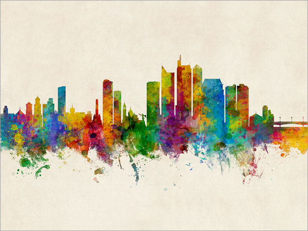 Manila Philippines Skyline Cityscape Poster Art Print
