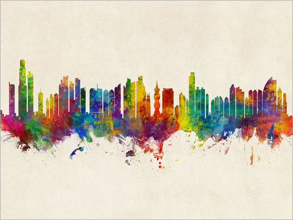 Panama City Panama Skyline Cityscape Poster Art Print