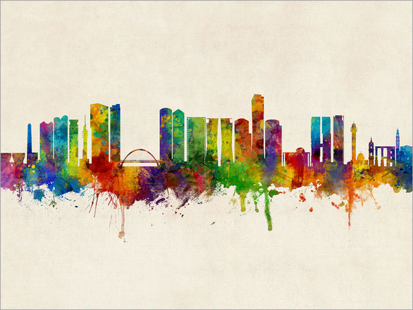 Tel Aviv Israel Skyline Cityscape Poster Art Print