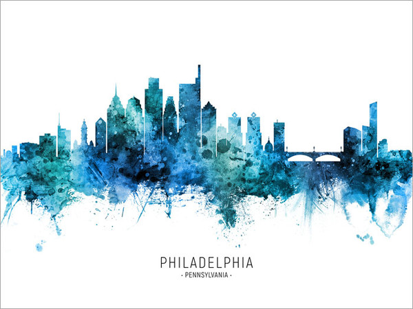 Philadelphia Pennsylvania Skyline Cityscape Poster Art Print