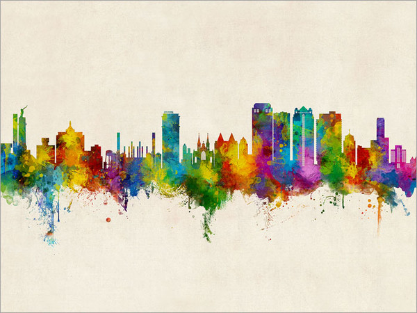 Birmingham Alabama Skyline Cityscape Poster Art Print