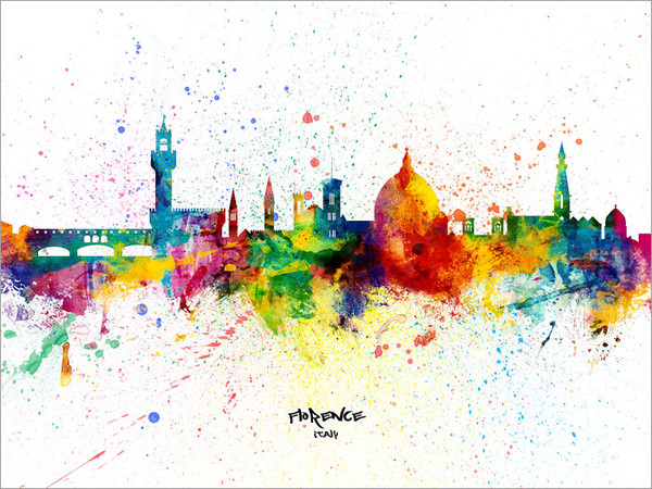 Florence Italy Skyline Cityscape Poster Art Print