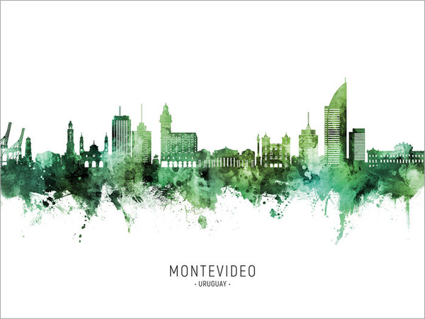 Montevideo Uruguay Skyline Cityscape Poster Art Print