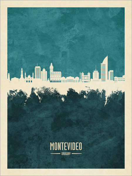 Montevideo Uruguay Skyline Cityscape Poster Art Print Montevideo Uruguay Skyline Cityscape Poster Art Print