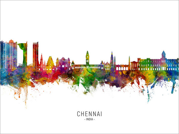Chennai India Skyline Cityscape Poster Art Print