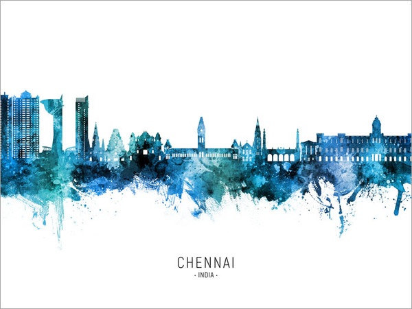 Chennai India Skyline Cityscape Poster Art Print