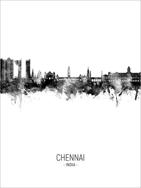 Chennai India Skyline Cityscape Poster Art Print Chennai India Skyline Cityscape Poster Art Print