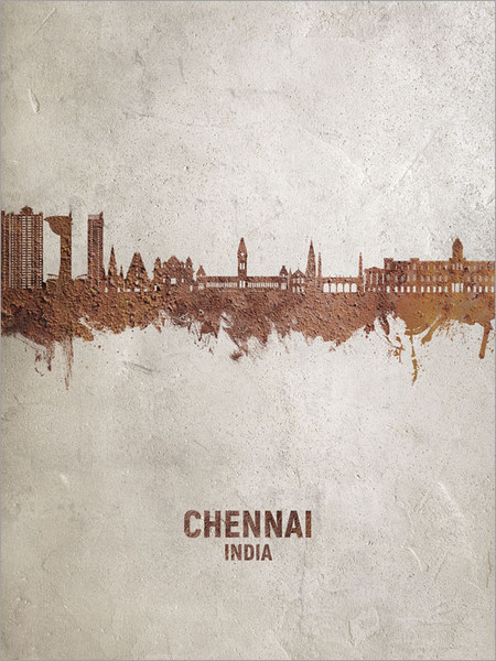 Chennai India Skyline Cityscape Poster Art Print