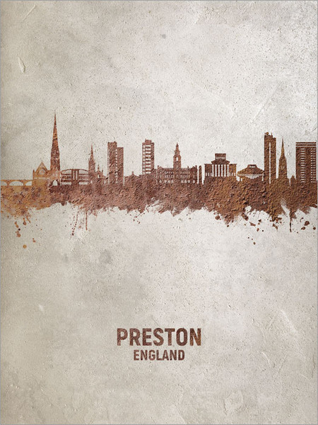 Preston England Skyline Cityscape Poster Art Print