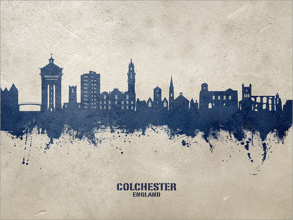 Colchester England Skyline Cityscape Poster Art Print