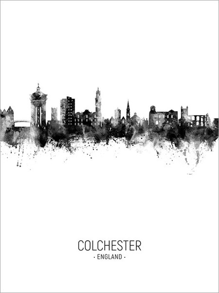 Colchester England Skyline Cityscape Poster Art Print