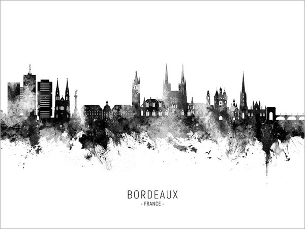 Bordeaux France Skyline Cityscape Poster Art Print