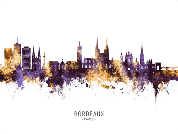 Bordeaux France Skyline Cityscape Poster Art Print