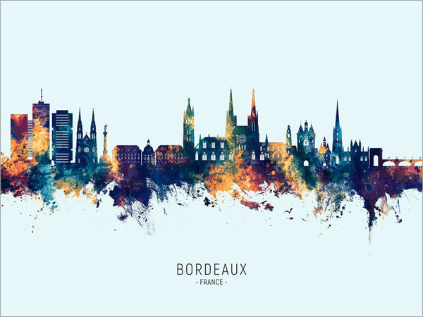 Bordeaux France Skyline Cityscape Poster Art Print