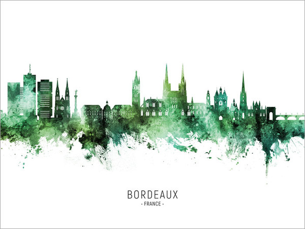 Bordeaux France Skyline Cityscape Poster Art Print