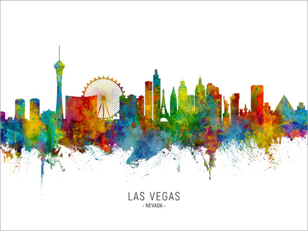 Las Vegas Nevada Skyline Cityscape Poster Art Print