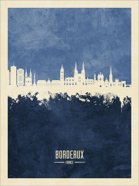 Bordeaux France Skyline Cityscape Poster Art Print