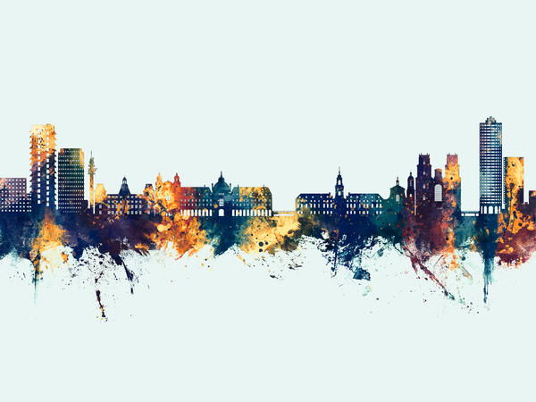 Rennes France Skyline Cityscape Poster Art Print