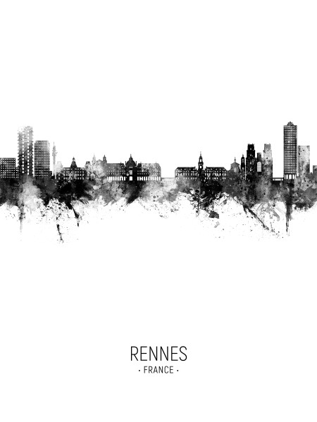 Rennes France Skyline Cityscape Poster Art Print