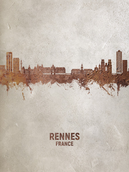 Rennes France Skyline Cityscape Poster Art Print