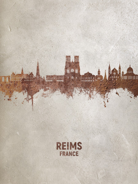 Reims France Skyline Cityscape Poster Art Print