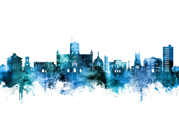 St Albans England Skyline Cityscape Poster Art Print