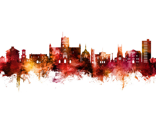 St Albans England Skyline Cityscape Poster Art Print