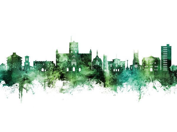 St Albans England Skyline Cityscape Poster Art Print