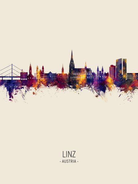 Linz Austria Skyline Cityscape Poster Art Print