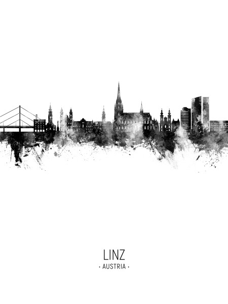 Linz Austria Skyline Cityscape Poster Art Print