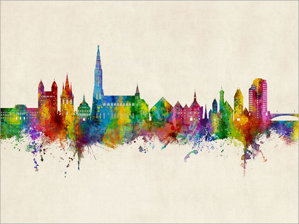 Ulm Deutschland Skyline Cityscape Poster Art Print