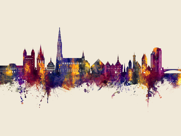 Ulm Deutschland Skyline Cityscape Poster Art Print