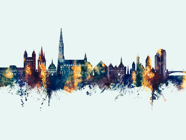 Ulm Deutschland Skyline Cityscape Poster Art Print