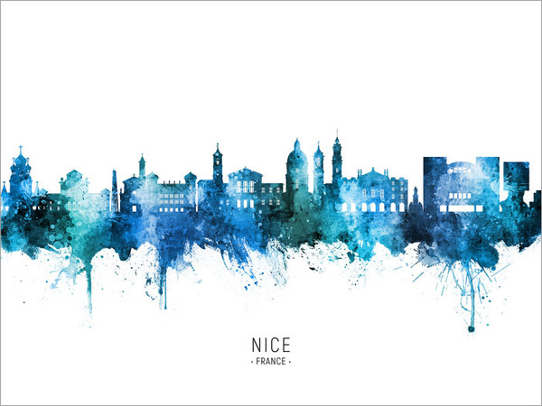 Nice France Skyline Cityscape Poster Art Print