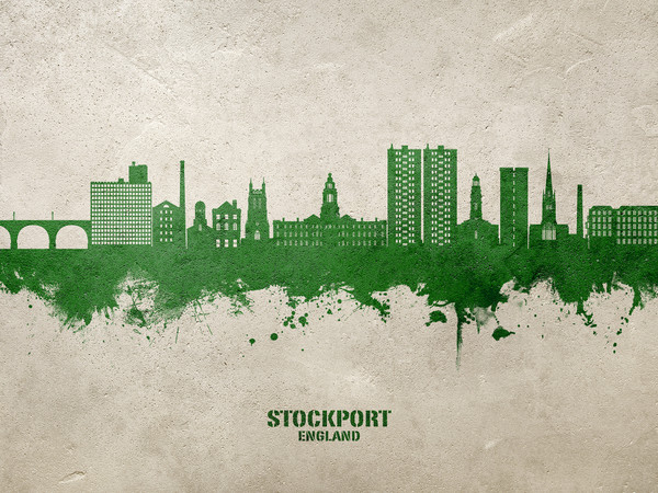 Stockport England Skyline Cityscape Poster Art Print