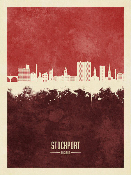 Stockport England Skyline Cityscape Poster Art Print