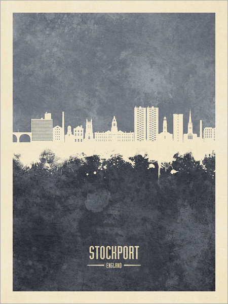 Stockport England Skyline Cityscape Poster Art Print
