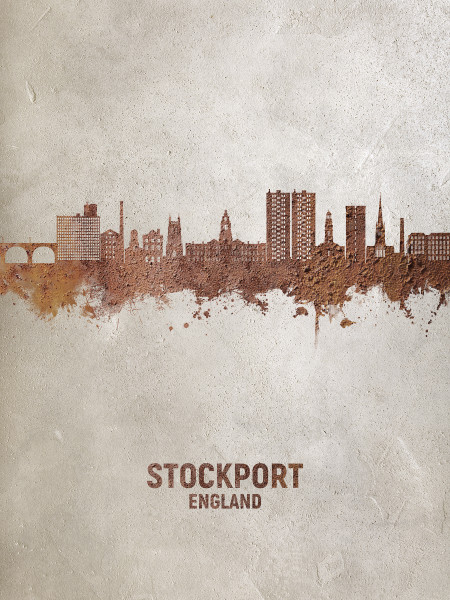 Stockport England Skyline Cityscape Poster Art Print